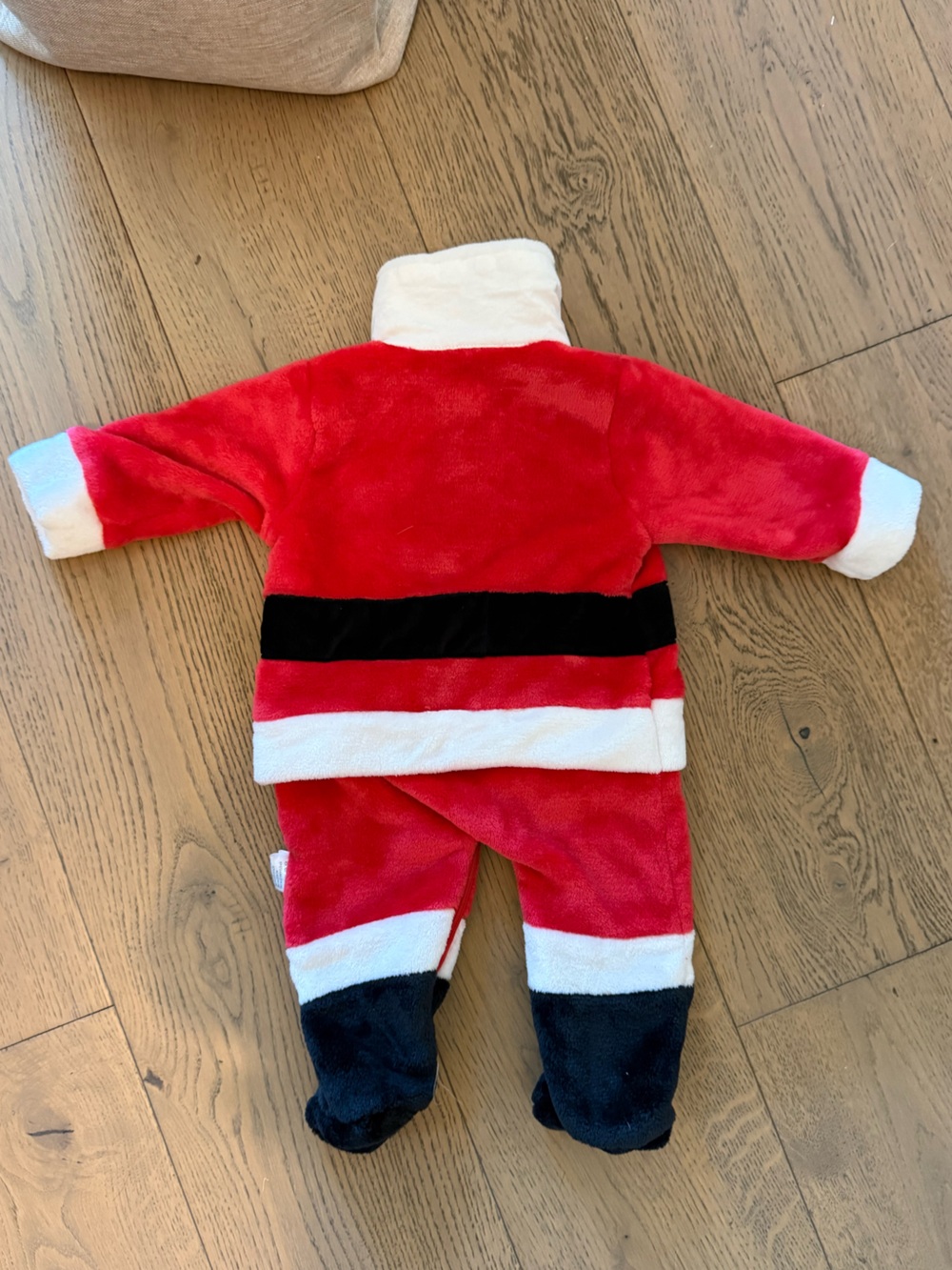 Baby Santa Claus Plush Footed Christmas Costume One Piece - Picture 6 of 8